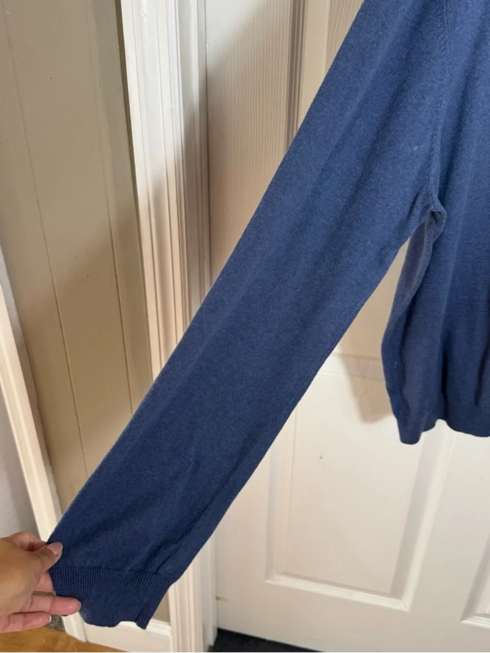 Brooks Brothers 346 Men's XL Cotton Cashmere Sweater Blue Crewneck Lightweight